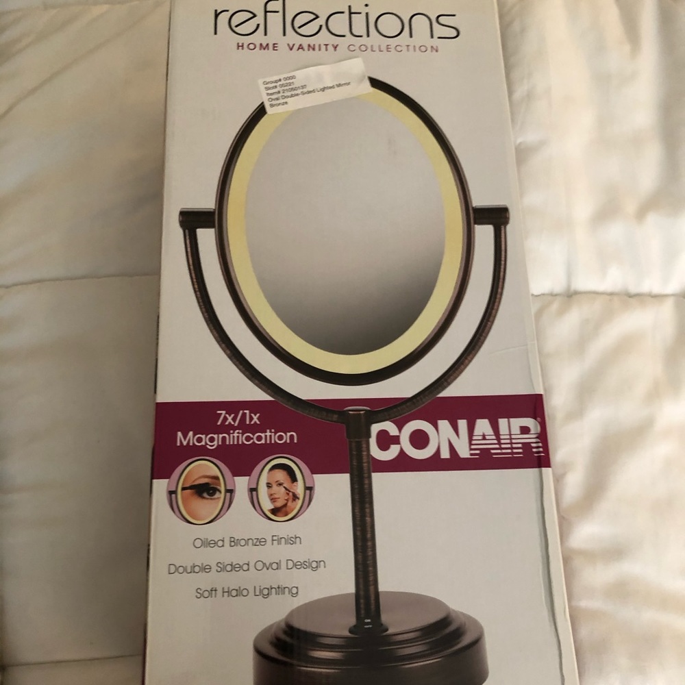 Conair lighted makeup mirror-bronze